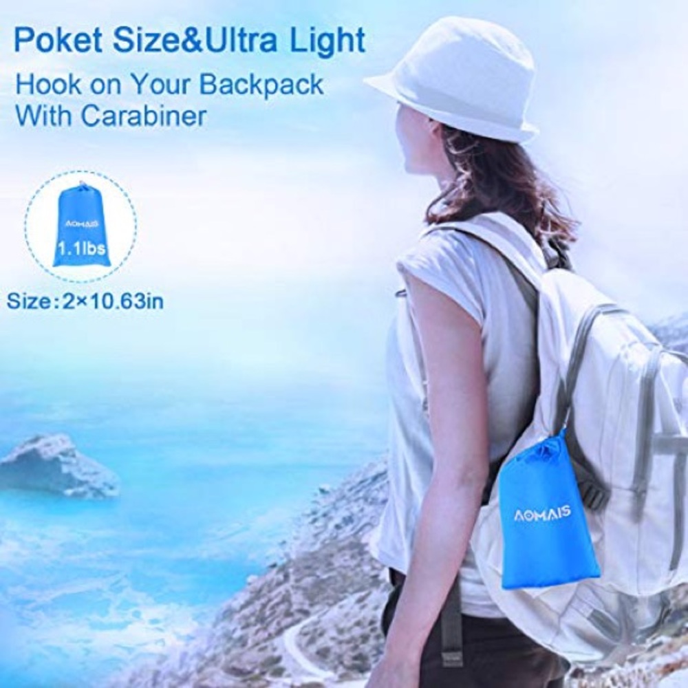 Beautiful outdoor long blue Beach and camping Blanket - Picture 3 of 10